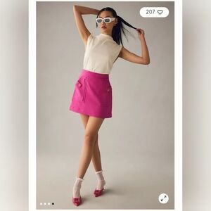 MAEVE BY  ANTHROPOLOGY MINI PINK SKIRT WITH POCKETS ACCENTS - XL. NEW WITH TAGS!